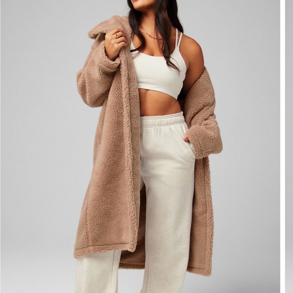 Fabletics Cozy Tan Teddy Jacket